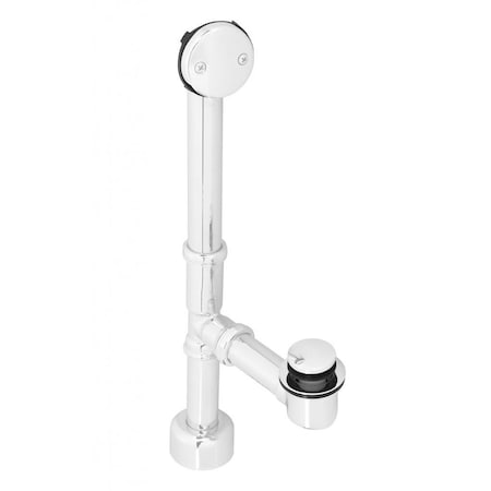 Westbrass All Exposed Tip Toe Bath Waste, 14" Make-Up, 17 Ga. Tubing in Powdercoated White D3251K-50